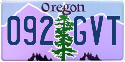 OR license plate 092GVT