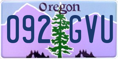OR license plate 092GVU