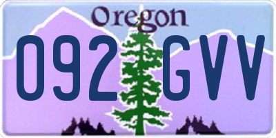 OR license plate 092GVV