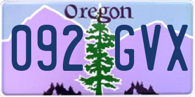 OR license plate 092GVX