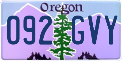 OR license plate 092GVY