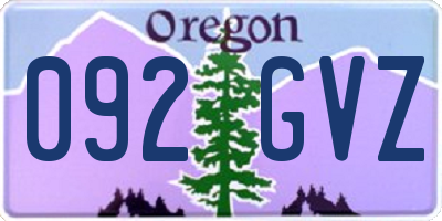 OR license plate 092GVZ