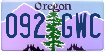 OR license plate 092GWC