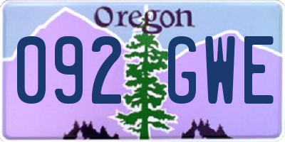 OR license plate 092GWE