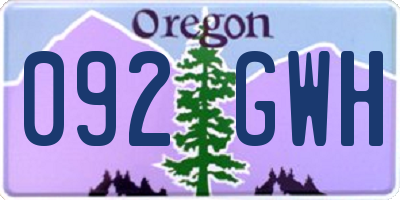 OR license plate 092GWH