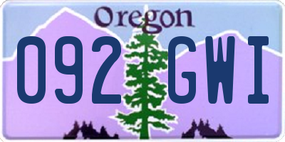 OR license plate 092GWI