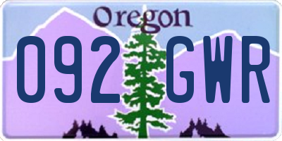 OR license plate 092GWR