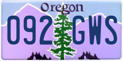 OR license plate 092GWS