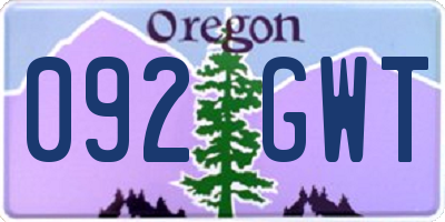 OR license plate 092GWT