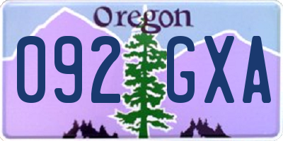 OR license plate 092GXA