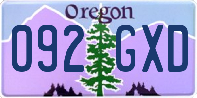 OR license plate 092GXD