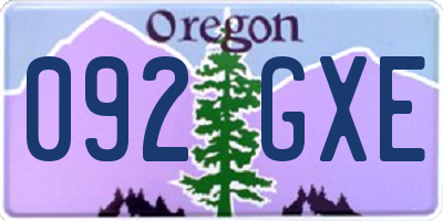 OR license plate 092GXE
