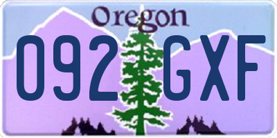 OR license plate 092GXF