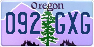 OR license plate 092GXG
