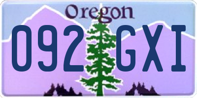 OR license plate 092GXI