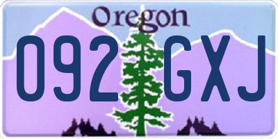 OR license plate 092GXJ