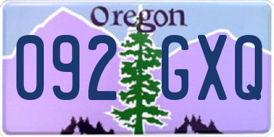 OR license plate 092GXQ