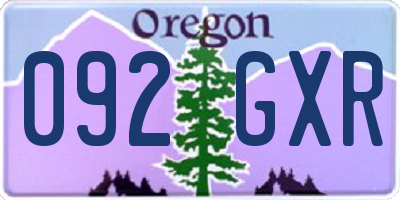 OR license plate 092GXR