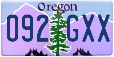 OR license plate 092GXX