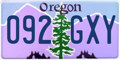 OR license plate 092GXY