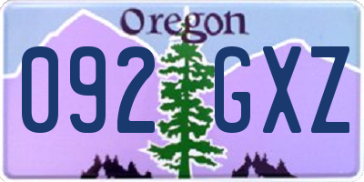 OR license plate 092GXZ
