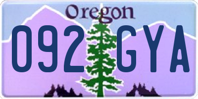OR license plate 092GYA