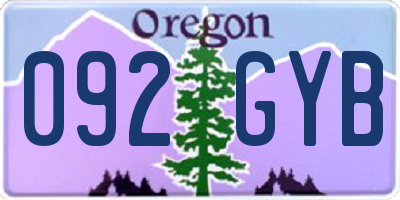 OR license plate 092GYB
