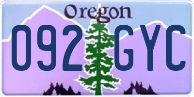 OR license plate 092GYC