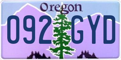 OR license plate 092GYD