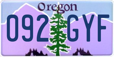 OR license plate 092GYF