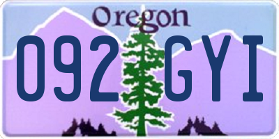 OR license plate 092GYI
