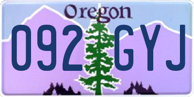OR license plate 092GYJ