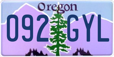 OR license plate 092GYL