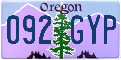 OR license plate 092GYP