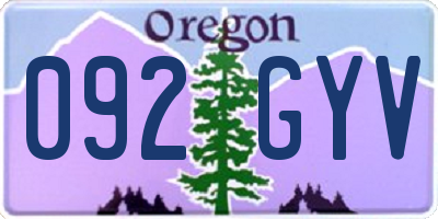 OR license plate 092GYV