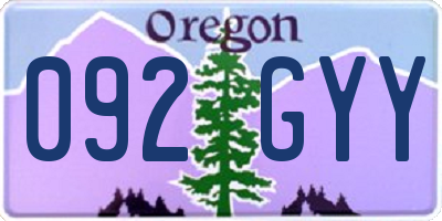 OR license plate 092GYY