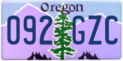 OR license plate 092GZC