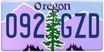 OR license plate 092GZD