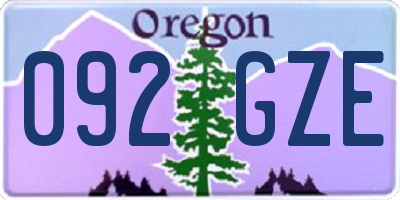 OR license plate 092GZE
