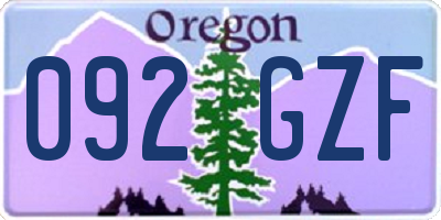 OR license plate 092GZF