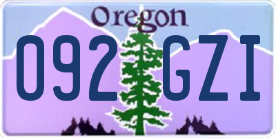 OR license plate 092GZI