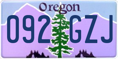 OR license plate 092GZJ