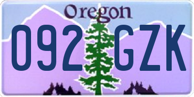 OR license plate 092GZK