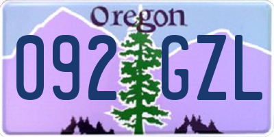 OR license plate 092GZL