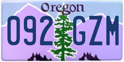 OR license plate 092GZM