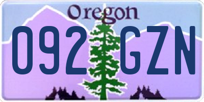 OR license plate 092GZN