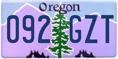 OR license plate 092GZT