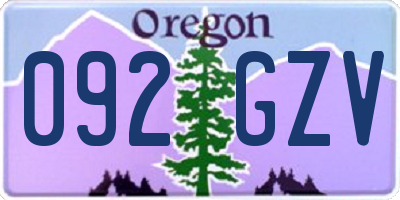 OR license plate 092GZV