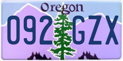 OR license plate 092GZX