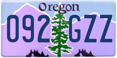 OR license plate 092GZZ